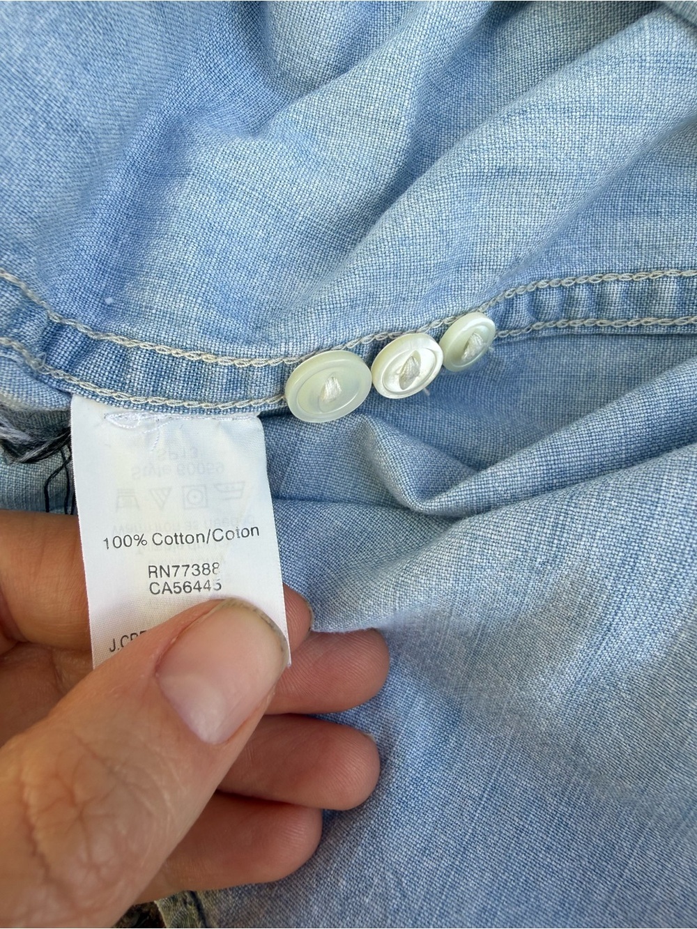 J Crew Women’s Light Blue Denim Rodeo Cowgirl Long Sleeve Shirt Size Small - Picture 10 of 10